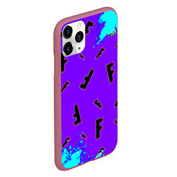 Чехол iPhone 11 Pro матовый Fortnite neon steel colors epic, цвет: 3D-малиновый — фото 2