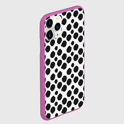 Чехол iPhone 11 Pro матовый Гороховый тренд черный на белом фоне, цвет: 3D-фиолетовый — фото 2
