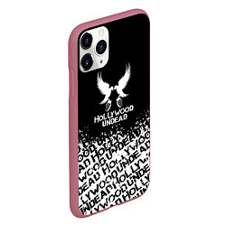 Чехол iPhone 11 Pro матовый Hollywood Undead rock, цвет: 3D-малиновый — фото 2