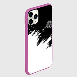 Чехол iPhone 11 Pro матовый Лестерсити белая краска спорт, цвет: 3D-фиолетовый — фото 2