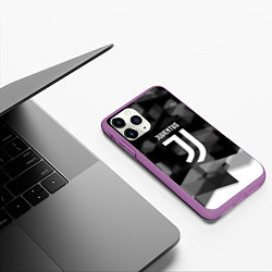 Чехол iPhone 11 Pro матовый Juventus geometry fc, цвет: 3D-фиолетовый — фото 2