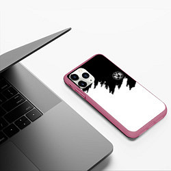 Чехол iPhone 11 Pro матовый Borussia краски белые, цвет: 3D-малиновый — фото 2