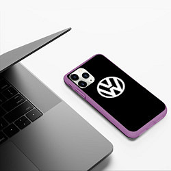 Чехол iPhone 11 Pro матовый Volkswagen sport avto, цвет: 3D-фиолетовый — фото 2