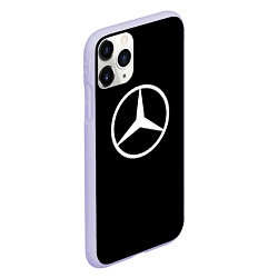 Чехол iPhone 11 Pro матовый Mercedes benz logo white, цвет: 3D-светло-сиреневый — фото 2