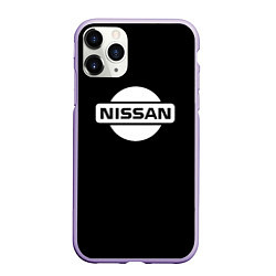 Чехол iPhone 11 Pro матовый Nissan logo white, цвет: 3D-светло-сиреневый