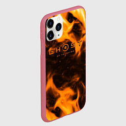 Чехол iPhone 11 Pro матовый Ghost of Tsushima шторм оранж, цвет: 3D-малиновый — фото 2