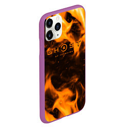 Чехол iPhone 11 Pro матовый Ghost of Tsushima шторм оранж, цвет: 3D-фиолетовый — фото 2