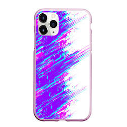 Чехол iPhone 11 Pro матовый Neon glitch, цвет: 3D-розовый