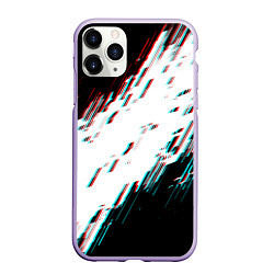 Чехол iPhone 11 Pro матовый Glitch effect, цвет: 3D-светло-сиреневый