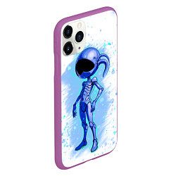 Чехол iPhone 11 Pro матовый Инопланетянин среди звезд - An alien among the sta, цвет: 3D-фиолетовый — фото 2