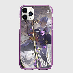Чехол iPhone 11 Pro матовый Honkai Star Rail Robin поёт за микрофоном, цвет: 3D-фиолетовый