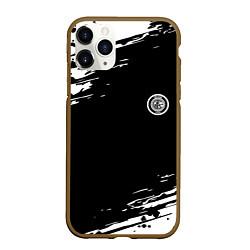 Чехол iPhone 11 Pro матовый Inter абстрактные краски текстура, цвет: 3D-коричневый