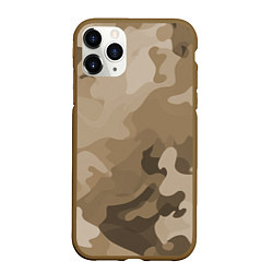 Чехол iPhone 11 Pro матовый Камуфляж сепия, цвет: 3D-коричневый