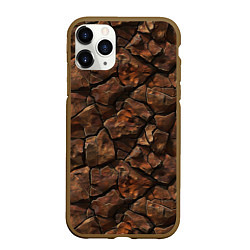 Чехол iPhone 11 Pro матовый Элементаль земли текстура, цвет: 3D-коричневый