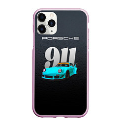 Чехол iPhone 11 Pro матовый Porsche 911 спортивный автомобиль, цвет: 3D-розовый