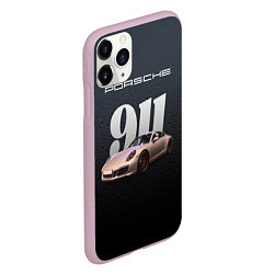 Чехол iPhone 11 Pro матовый Спортивный автомобиль Porsche 911, цвет: 3D-розовый — фото 2