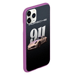 Чехол iPhone 11 Pro матовый Спортивный автомобиль Porsche 911, цвет: 3D-фиолетовый — фото 2