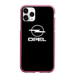 Чехол iPhone 11 Pro матовый Opel logo white, цвет: 3D-малиновый