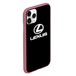 Чехол iPhone 11 Pro матовый Lexus white logo, цвет: 3D-малиновый — фото 2