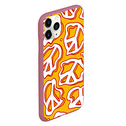 Чехол iPhone 11 Pro матовый Pattern peace, цвет: 3D-малиновый — фото 2