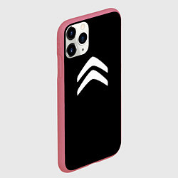 Чехол iPhone 11 Pro матовый Citroen white logo, цвет: 3D-малиновый — фото 2