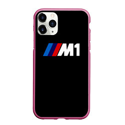 Чехол iPhone 11 Pro матовый BMW m1 logo, цвет: 3D-малиновый