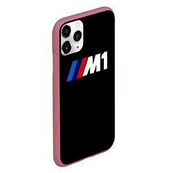 Чехол iPhone 11 Pro матовый BMW m1 logo, цвет: 3D-малиновый — фото 2