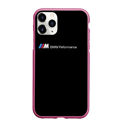 Чехол iPhone 11 Pro матовый BMW logo steel, цвет: 3D-малиновый