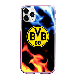 Чехол iPhone 11 Pro матовый Borussia fire storm steel, цвет: 3D-розовый