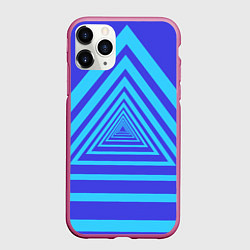 Чехол iPhone 11 Pro матовый Трансформация треугольника, цвет: 3D-малиновый