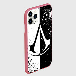 Чехол iPhone 11 Pro матовый Assasins Creed - black and white, цвет: 3D-малиновый — фото 2