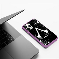 Чехол iPhone 11 Pro матовый White logo of assasin, цвет: 3D-фиолетовый — фото 2