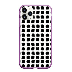 Чехол iPhone 11 Pro матовый Лаконичные мазки квадраты, цвет: 3D-фиолетовый