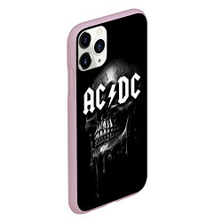 Чехол iPhone 11 Pro матовый AC DC - большой череп с подтеками, цвет: 3D-розовый — фото 2