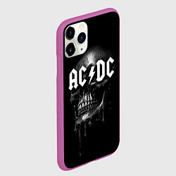 Чехол iPhone 11 Pro матовый AC DC - большой череп с подтеками, цвет: 3D-фиолетовый — фото 2
