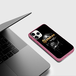 Чехол iPhone 11 Pro матовый Sabaton - rock group, цвет: 3D-малиновый — фото 2