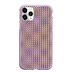 Чехол iPhone 11 Pro матовый Сине-бежевый текстурированный квадраты-рябь, цвет: 3D-светло-сиреневый