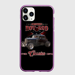 Чехол iPhone 11 Pro матовый Классический хот-род, цвет: 3D-фиолетовый