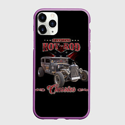 Чехол iPhone 11 Pro матовый Классический хот-род в rat стиле, цвет: 3D-фиолетовый
