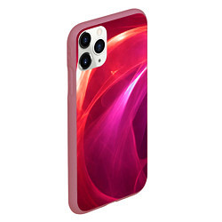 Чехол iPhone 11 Pro матовый Красно-розовый энергетический хаос волн, цвет: 3D-малиновый — фото 2