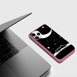 Чехол iPhone 11 Pro матовый Космический сон - нейросеть, цвет: 3D-малиновый — фото 2