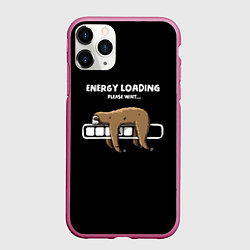 Чехол iPhone 11 Pro матовый Energy loading - please wait, цвет: 3D-малиновый