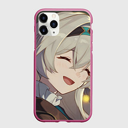 Чехол iPhone 11 Pro матовый Honkai Star Rail Firefly smile, цвет: 3D-малиновый