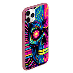 Чехол iPhone 11 Pro матовый Pop art skull - ai art, цвет: 3D-малиновый — фото 2