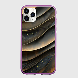 Чехол iPhone 11 Pro матовый Лакшери текстура с узорами, цвет: 3D-фиолетовый