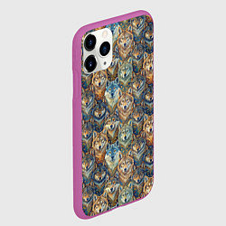 Чехол iPhone 11 Pro матовый Волчий узор, цвет: 3D-фиолетовый — фото 2