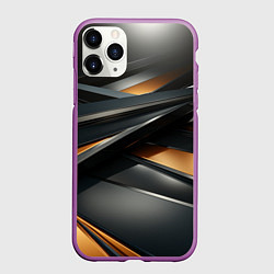 Чехол iPhone 11 Pro матовый Черная абстракция геометрия