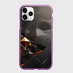 Чехол iPhone 11 Pro матовый Треугольный абстрактный объект, цвет: 3D-фиолетовый