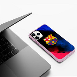 Чехол iPhone 11 Pro матовый Barcelona fc club gradient smoke, цвет: 3D-розовый — фото 2