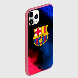 Чехол iPhone 11 Pro матовый Barcelona fc club gradient smoke, цвет: 3D-малиновый — фото 2